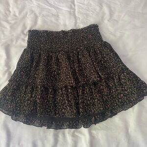 Forever 21 Black Floral Mini Skirt